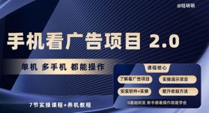 手机看广告项目2.0，单机多手机都能操作，7节实操课程+养机教程【揭秘】-网站游戏源码-黑科技工具分享-www.0592tk.cn-厦门腾空互联