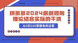 拼多多2024最新规则理论结合实际的干货，从0到100掌握电商运营-网站游戏源码-黑科技工具分享-www.0592tk.cn-厦门腾空互联