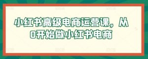 小红书高级电商运营课,从0开始做小红书电商-网站游戏源码-黑科技工具分享-www.0592tk.cn-厦门腾空互联