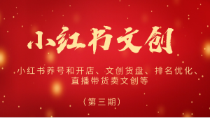 2024小红书文创(第三期)小红书养号和开店、文创货盘、排名优化、直播带货卖文创等-网站游戏源码-黑科技工具分享-www.0592tk.cn-厦门腾空互联