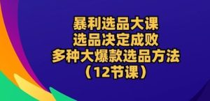 暴利选品大课：选品决定成败，教你多种大爆款选品方法(12节课)-网站游戏源码-黑科技工具分享-www.0592tk.cn-厦门腾空互联
