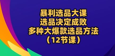 暴利选品大课:选品决定成败,教你多种大爆款选品方法(12节课)-网站游戏源码-黑科技工具分享-www.0592tk.cn-厦门腾空互联