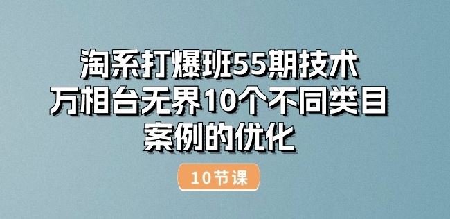 淘系打爆班55期技术：万相台无界10个不同类目案例的优化(10节)-网站游戏源码-黑科技工具分享-www.0592tk.cn-厦门腾空互联
