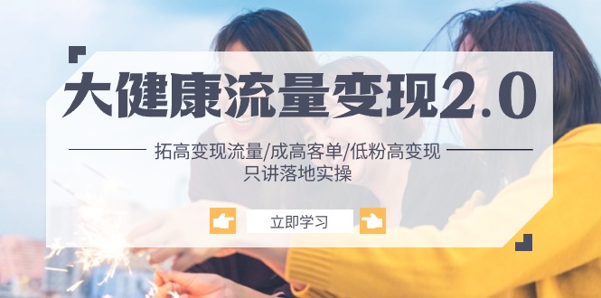 （10871期）大健康 流量 变现2.0：拓高变现 流量/成高客单/低粉高变现/只讲落地实战-网站游戏源码-黑科技工具分享-www.0592tk.cn-厦门腾空互联