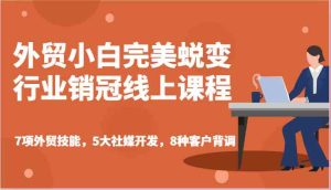 外贸小白完美蜕变行业销冠线上课程-7项外贸技能，5大社媒开发，8种客户背调-网站游戏源码-黑科技工具分享-www.0592tk.cn-厦门腾空互联