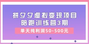 黄岛主《拼夕夕虚拟变现项目陪跑训练营3期》单天纯利润50-500元-网站游戏源码-黑科技工具分享-www.0592tk.cn-厦门腾空互联