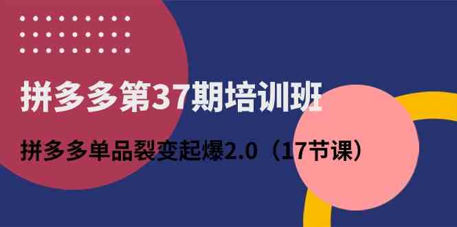 拼多多第37期培训班：拼多多单品裂变起爆2.0（17节课）-网站游戏源码-黑科技工具分享-www.0592tk.cn-厦门腾空互联