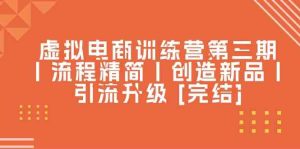 虚拟电商训练营第三期丨流程精简丨创造新品丨引流升级 [完结]-网站游戏源码-黑科技工具分享-www.0592tk.cn-厦门腾空互联