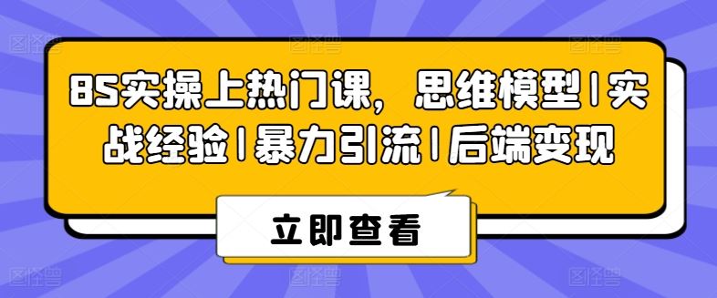 8S实操上热门课，思维模型|实战经验|暴力引流|后端变现-网站游戏源码-黑科技工具分享-www.0592tk.cn-厦门腾空互联