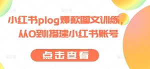 小红书plog爆款图文训练，从0到1搭建小红书账号-网站游戏源码-黑科技工具分享-www.0592tk.cn-厦门腾空互联