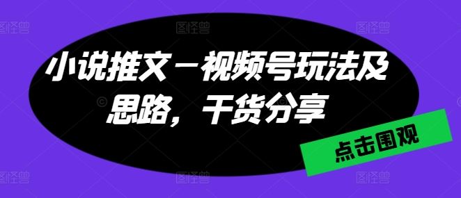 小说推文—视频号玩法及思路，干货分享-网站游戏源码-黑科技工具分享-www.0592tk.cn-厦门腾空互联
