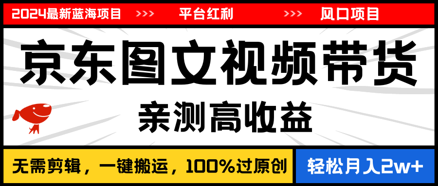 （11147期）2024最新蓝海项目，逛逛京东图文视频带货，无需剪辑，月入20000+-网站游戏源码-黑科技工具分享-www.0592tk.cn-厦门腾空互联