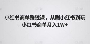 小红书商单赚钱课，从刷小红书到玩小红书商单月入1W+-网站游戏源码-黑科技工具分享-www.0592tk.cn-厦门腾空互联