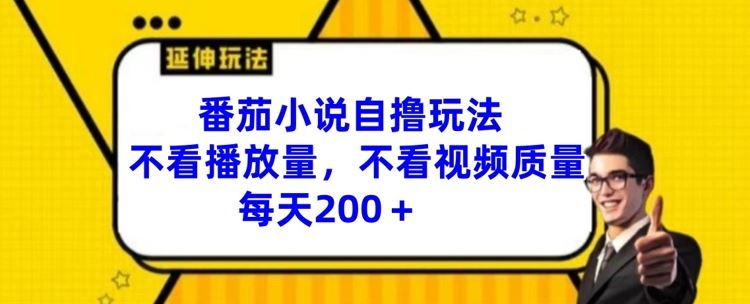 番茄小说自撸玩法，不看播放量，不看视频质量，每天200+【揭秘】-网站游戏源码-黑科技工具分享-www.0592tk.cn-厦门腾空互联