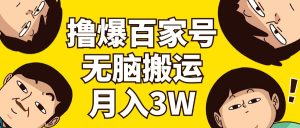 (11884期)撸爆百家号3.0,无脑搬运,无需剪辑,有手就会,一个月狂撸3万-网站游戏源码-黑科技工具分享-www.0592tk.cn-厦门腾空互联