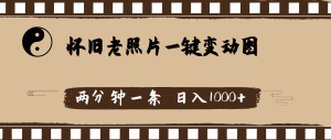 (11872期)怀旧老照片,AI一键变动图,两分钟一条,日入1000+-网站游戏源码-黑科技工具分享-www.0592tk.cn-厦门腾空互联