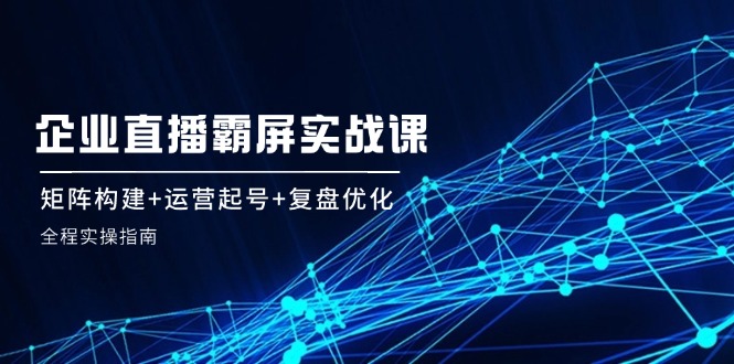 企业直播霸屏实战课：矩阵构建+运营起号+复盘优化，全程实操指南-网站游戏源码-黑科技工具分享-www.0592tk.cn-厦门腾空互联