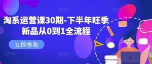 淘系运营课30期-下半年旺季新品从0到1全流程-网站游戏源码-黑科技工具分享-www.0592tk.cn-厦门腾空互联