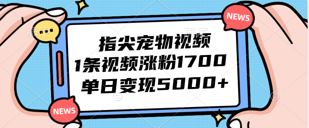 （12549期）指尖宠物视频，1条视频涨粉1700，单日变现5000+-网站游戏源码-黑科技工具分享-www.0592tk.cn-厦门腾空互联