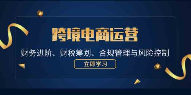 跨境电商运营：财务进阶、财税筹划、合规管理与风险控制-网站游戏源码-黑科技工具分享-www.0592tk.cn-厦门腾空互联