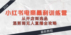 2024小红书电商暴利训练营:从开店到选品,混剪到无人直播全攻略-网站游戏源码-黑科技工具分享-www.0592tk.cn-厦门腾空互联
