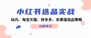 小红书选品实战:站内、淘宝天猫、拼多多,多渠道选品策略-网站游戏源码-黑科技工具分享-www.0592tk.cn-厦门腾空互联