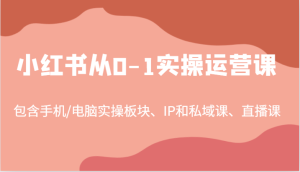 小红书从0-1实操运营课,包含手机/电脑实操板块、IP和私域课、直播课(97节)-网站游戏源码-黑科技工具分享-www.0592tk.cn-厦门腾空互联
