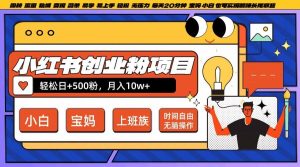 小红书创业粉项目日+500粉,每天20分钟躺赚长尾收益,无脑操作,宝妈,小白抓紧冲【揭秘】-网站游戏源码-黑科技工具分享-www.0592tk.cn-厦门腾空互联