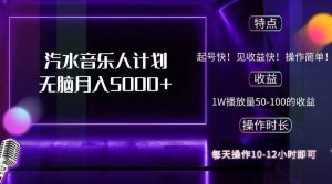 (12429期)抖音汽水音乐人计划无脑月入5000+-网站游戏源码-黑科技工具分享-www.0592tk.cn-厦门腾空互联