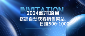 （12743期）2024蓝海项目，搭建销售网站，自动获客，日赚500-1000-网站游戏源码-黑科技工具分享-www.0592tk.cn-厦门腾空互联