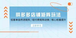 拼多多店铺矩阵玩法：低客单自然流矩阵 / 轻付费矩阵 动销 / 核心权重提升-网站游戏源码-黑科技工具分享-www.0592tk.cn-厦门腾空互联