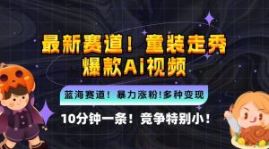 10分钟一条童装走秀爆款Ai视频,小白轻松上手,新蓝海赛道【揭秘】-网站游戏源码-黑科技工具分享-www.0592tk.cn-厦门腾空互联