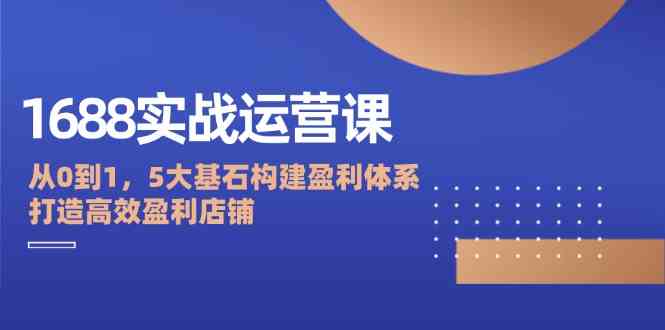 1688实战运营课：从0到1，5大基石构建盈利体系，打造高效盈利店铺-网站游戏源码-黑科技工具分享-www.0592tk.cn-厦门腾空互联