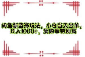 (12516期)闲鱼新蓝海玩法,小白当天出单,日入1000+,复购率特别高-网站游戏源码-黑科技工具分享-www.0592tk.cn-厦门腾空互联