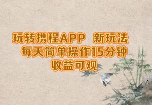 （12705期）玩转携程APP，新玩法，每天简单操作15分钟，收益可观-网站游戏源码-黑科技工具分享-www.0592tk.cn-厦门腾空互联