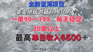 (12512期)靠卖绝版书籍月入10W+,一单99-199,一天平均20单以上,最高收益日入4500+-网站游戏源码-黑科技工具分享-www.0592tk.cn-厦门腾空互联