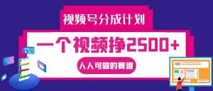 视频号分成一个视频挣2500+,全程实操AI制作视频教程无脑操作-网站游戏源码-黑科技工具分享-www.0592tk.cn-厦门腾空互联
