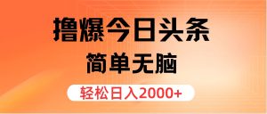 (12697期)撸爆今日头条,简单无脑,日入2000+-网站游戏源码-黑科技工具分享-www.0592tk.cn-厦门腾空互联