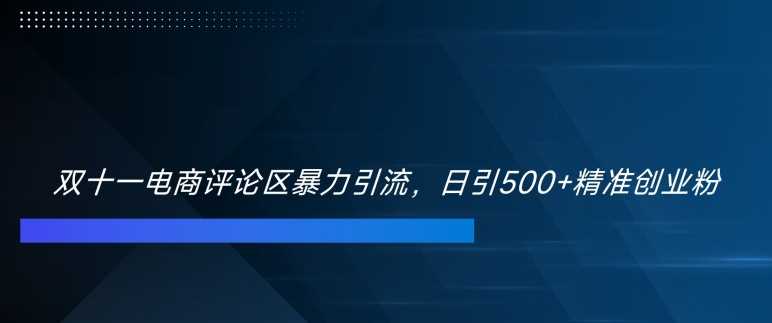 双十一电商评论区暴力引流，日引500+精准创业粉【揭秘】-网站游戏源码-黑科技工具分享-www.0592tk.cn-厦门腾空互联