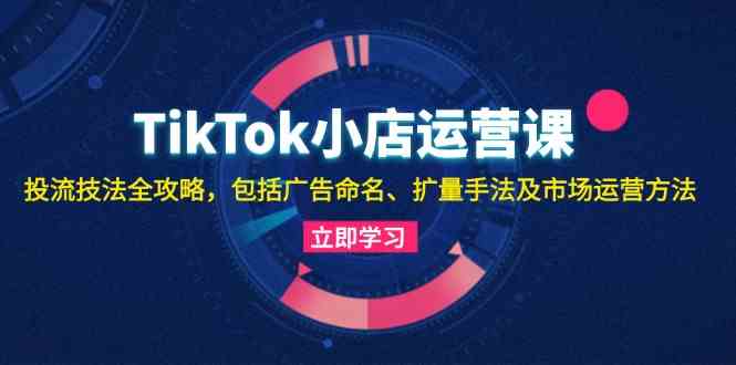 TikTok小店运营课：投流技法全攻略，包括广告命名 扩量手法及市场运营方法-网站游戏源码-黑科技工具分享-www.0592tk.cn-厦门腾空互联
