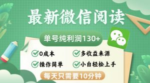 (12920期)最新微信阅读,每日10分钟,单号利润130+,可批量放大操作,简单0成本-网站游戏源码-黑科技工具分享-www.0592tk.cn-厦门腾空互联