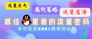 （13068期）流量蓝海，抓住QQ里面的流量密码！高效策略，单日狂揽500+精准创业粉-网站游戏源码-黑科技工具分享-www.0592tk.cn-厦门腾空互联