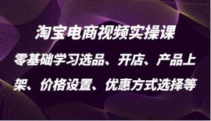 淘宝电商视频实操课，零基础学习选品、开店、产品上架、价格设置、优惠方式选择等-网站游戏源码-黑科技工具分享-www.0592tk.cn-厦门腾空互联