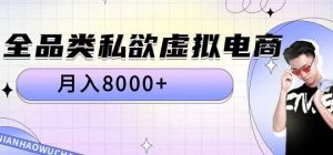 全品类私欲虚拟电商，月入8000+【揭秘】-网站游戏源码-黑科技工具分享-www.0592tk.cn-厦门腾空互联