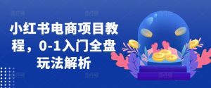 小红书电商项目教程,0-1入门全盘玩法解析-网站游戏源码-黑科技工具分享-www.0592tk.cn-厦门腾空互联