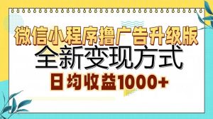 (13138期)微信小程序撸广告升级版,全新变现方式,日均收益1000+-网站游戏源码-黑科技工具分享-www.0592tk.cn-厦门腾空互联