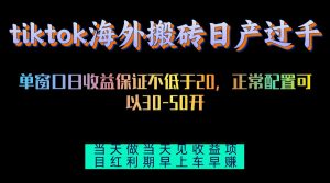 (13079期)tiktok海外搬砖项目单机日产过千当天做当天见收益-网站游戏源码-黑科技工具分享-www.0592tk.cn-厦门腾空互联
