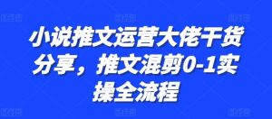 小说推文运营大佬干货分享，推文混剪0-1实操全流程-网站游戏源码-黑科技工具分享-www.0592tk.cn-厦门腾空互联