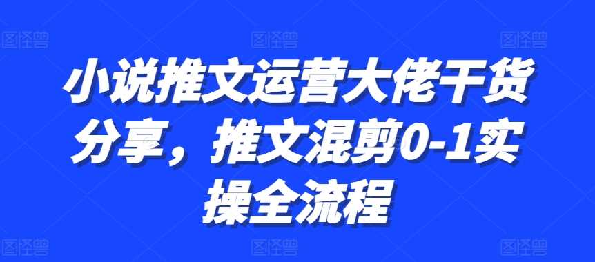小说推文运营大佬干货分享，推文混剪0-1实操全流程-网站游戏源码-黑科技工具分享-www.0592tk.cn-厦门腾空互联