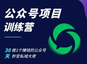 公众号项目训练营，30天做1个赚钱的公众号，秒变私域大佬-网站游戏源码-黑科技工具分享-www.0592tk.cn-厦门腾空互联